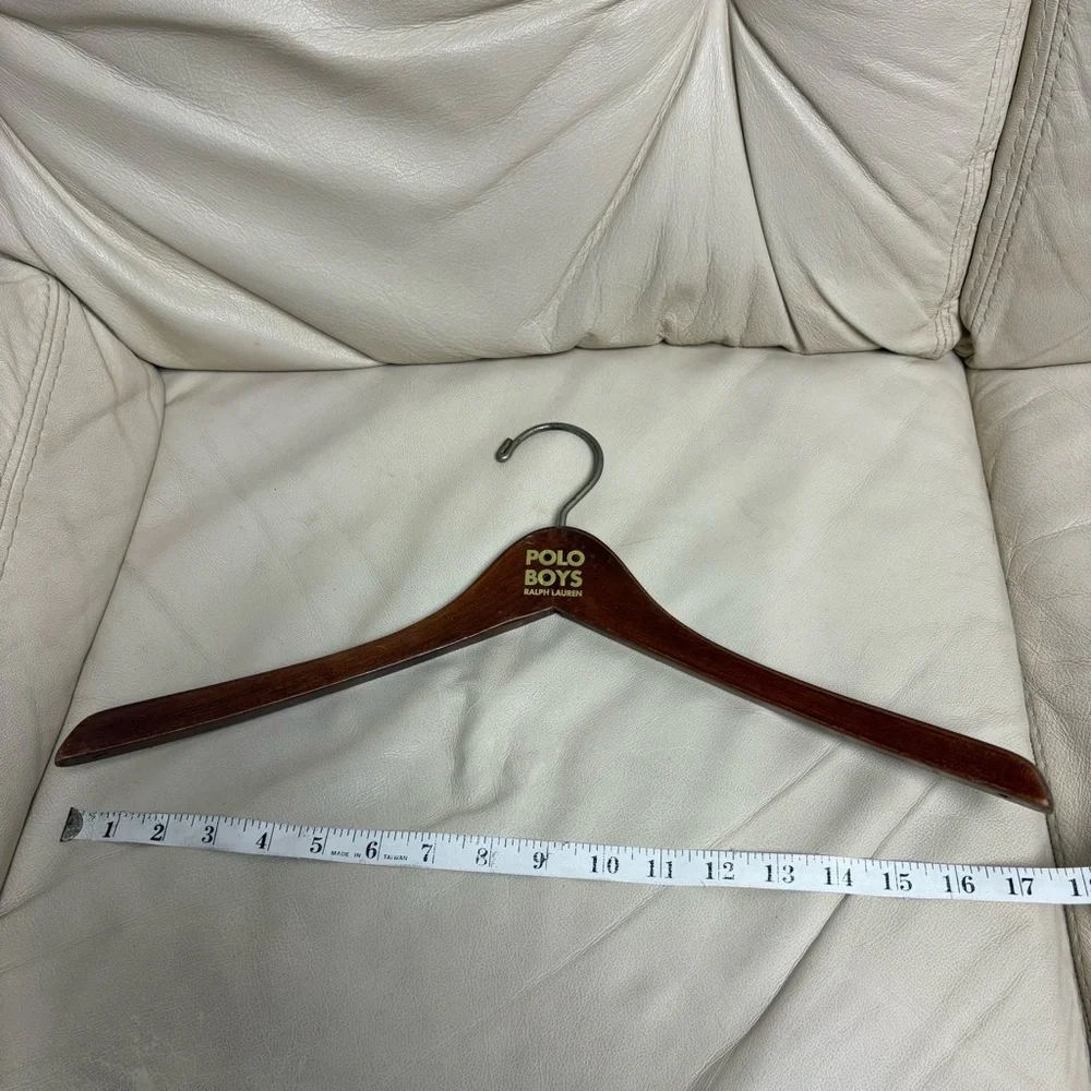 VINATGE Ralph Lauren POLO BOYS Brown Wooden Hanger